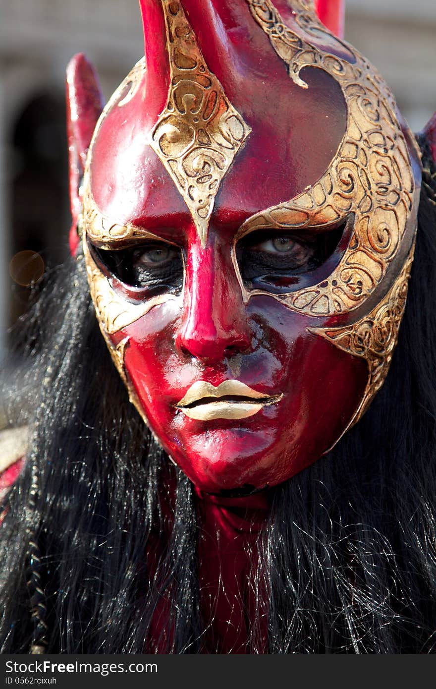 A carnival mask in Venice, Italy. A carnival mask in Venice, Italy