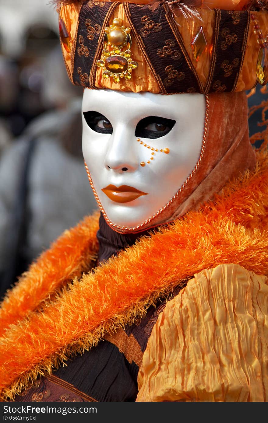 A carnival mask in Venice,Italy. A carnival mask in Venice,Italy