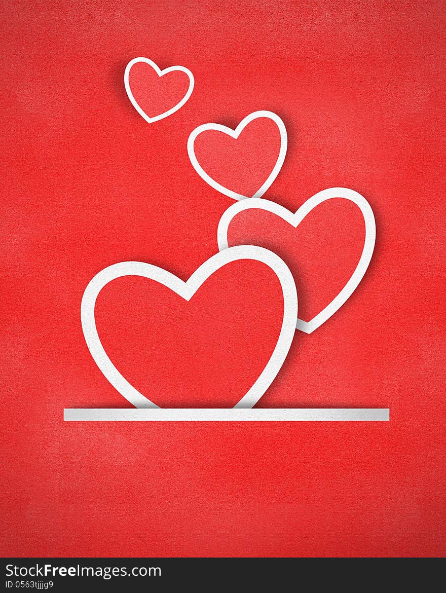 Heart from paper Valentines day card. Heart from paper Valentines day card