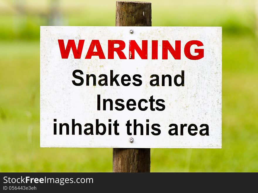 Warning sign snakes & insects