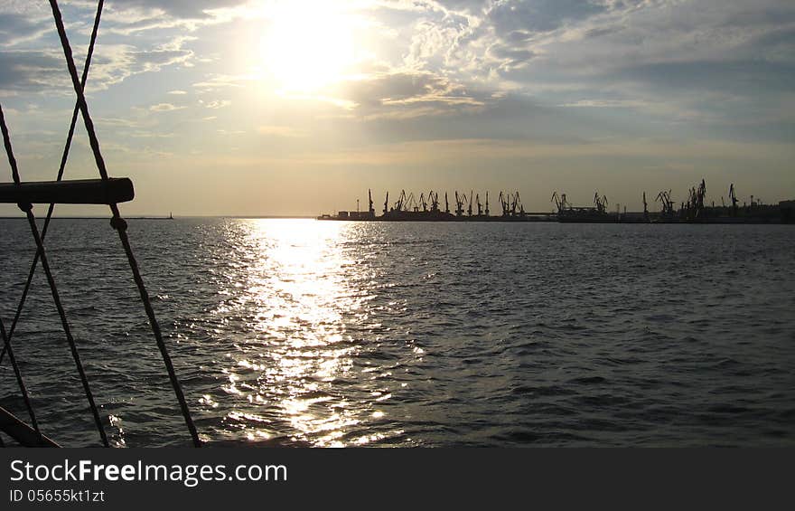 The image of view on the evening sea