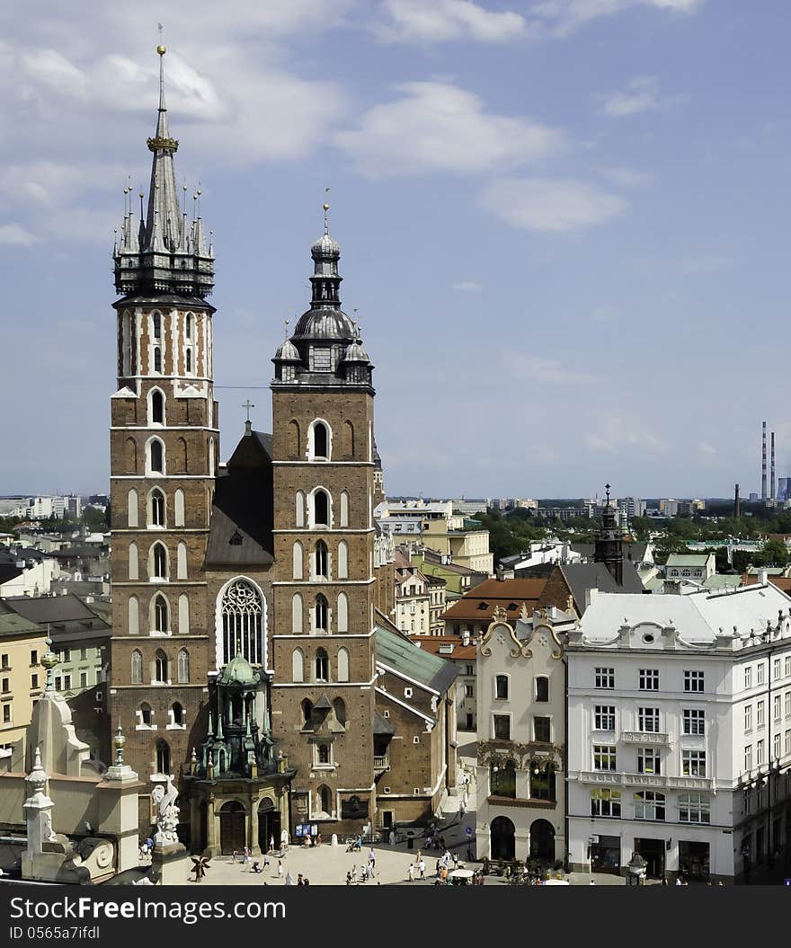 The old cathedral in the historic center of Krakow. The old cathedral in the historic center of Krakow