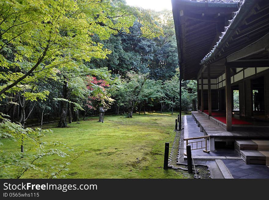 Japanese garden in the Koto-in a sub-temple of Daitoku-ji - Kyoto, Japan. Japanese garden in the Koto-in a sub-temple of Daitoku-ji - Kyoto, Japan