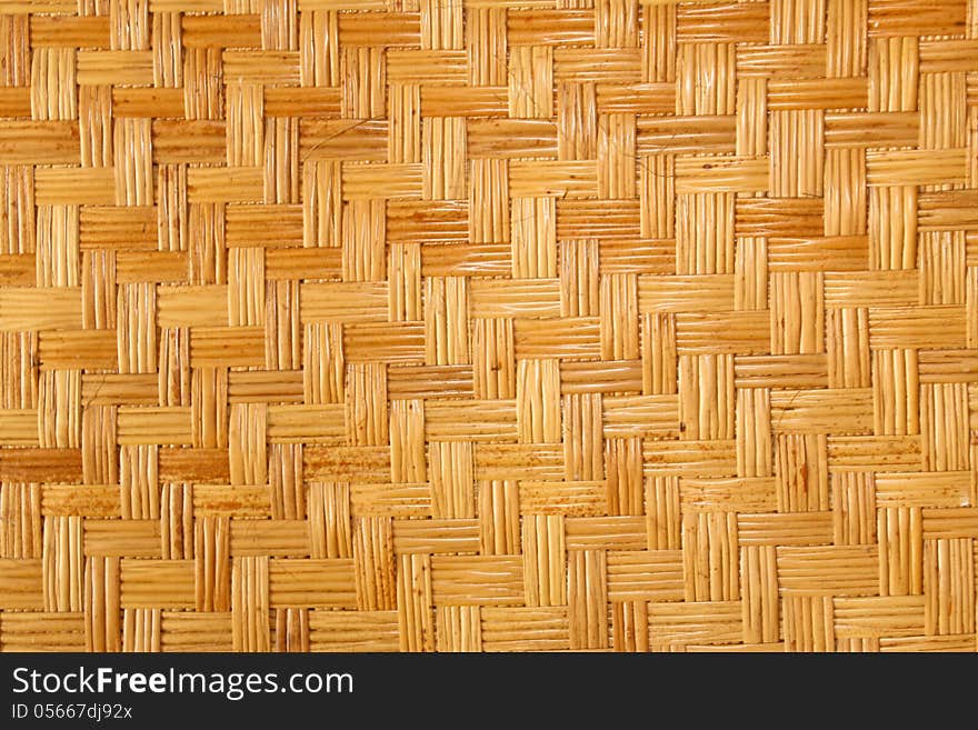 Bamboo weaving decorated on the wall