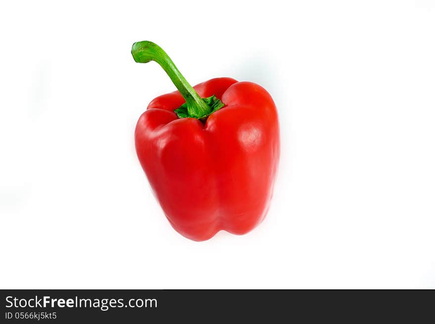 Red Paprika Isolated on White Background