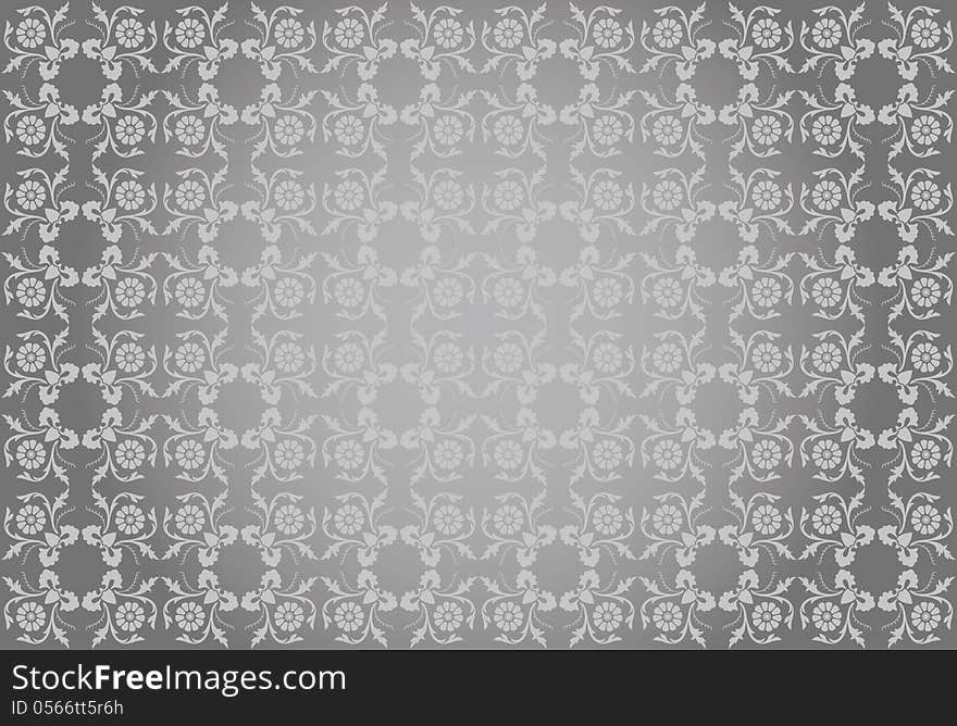 Beautiful light gray floral wallpaper. Beautiful light gray floral wallpaper