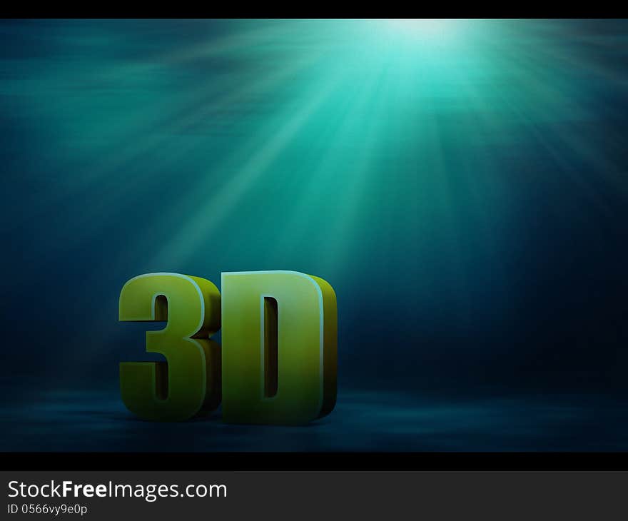 Underwater 3d text for conceptual Design