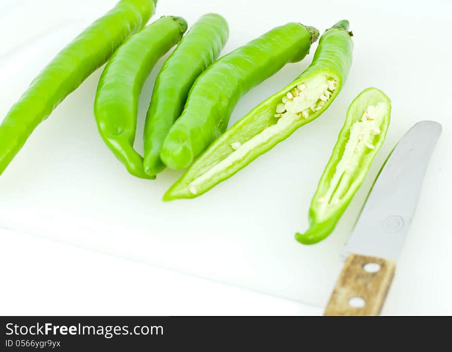 Green Pepper Were Cut Into Pieces