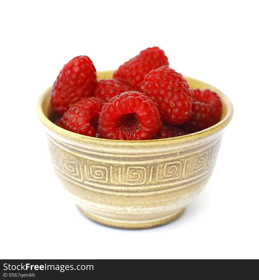 Raspberries in a bowl