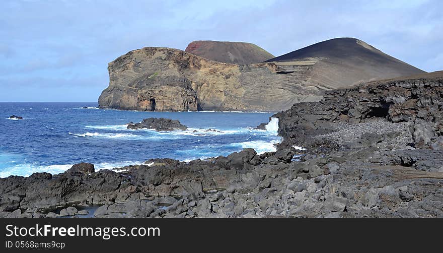 Azores, Faial, Vulcao dos Capelinhos volcano erupted, remains