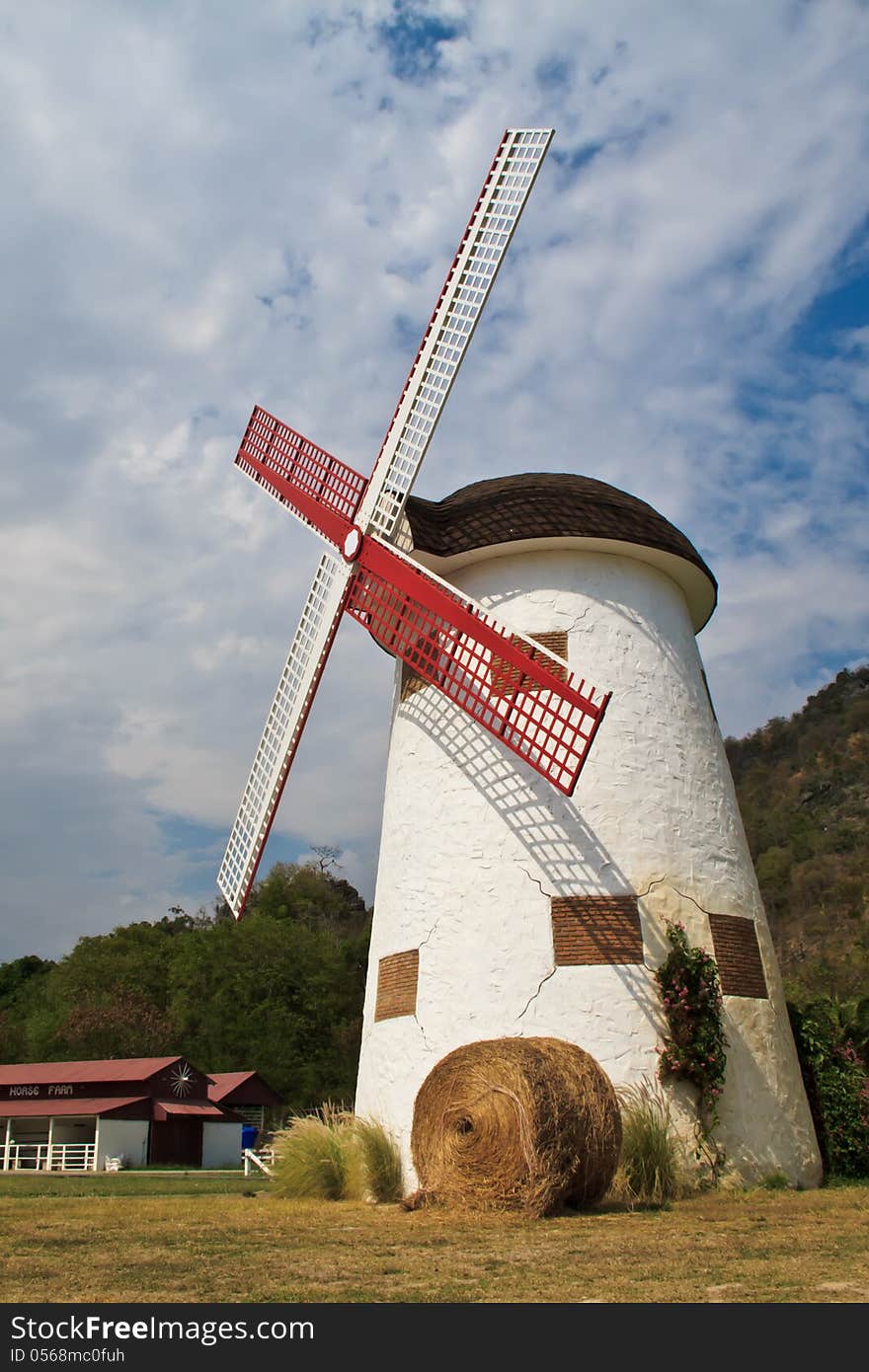 White wind mill