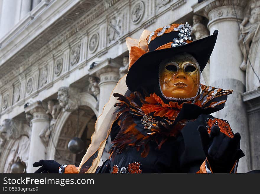 Mask posing in st mark square. Mask posing in st mark square