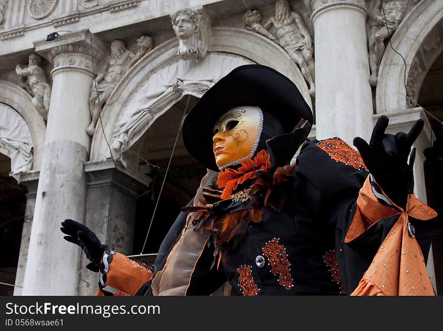 Mask posing in st mark square. Mask posing in st mark square