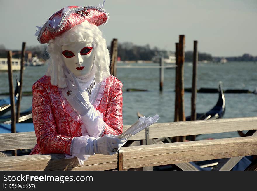 A maask in The Carnival of Venice, 2013 edition. A maask in The Carnival of Venice, 2013 edition