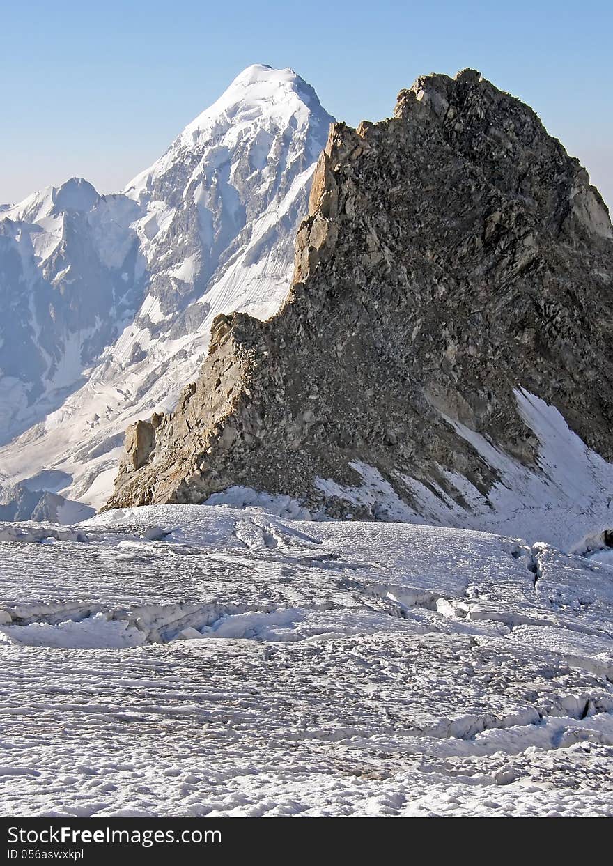 View of the mountains in the Caucasus