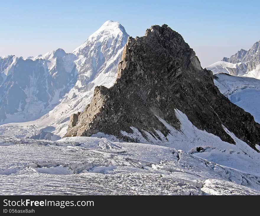 View of the mountains in the Caucasus