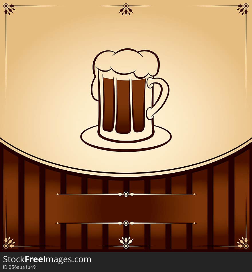 Beer tankard. vector Illustration with place for text