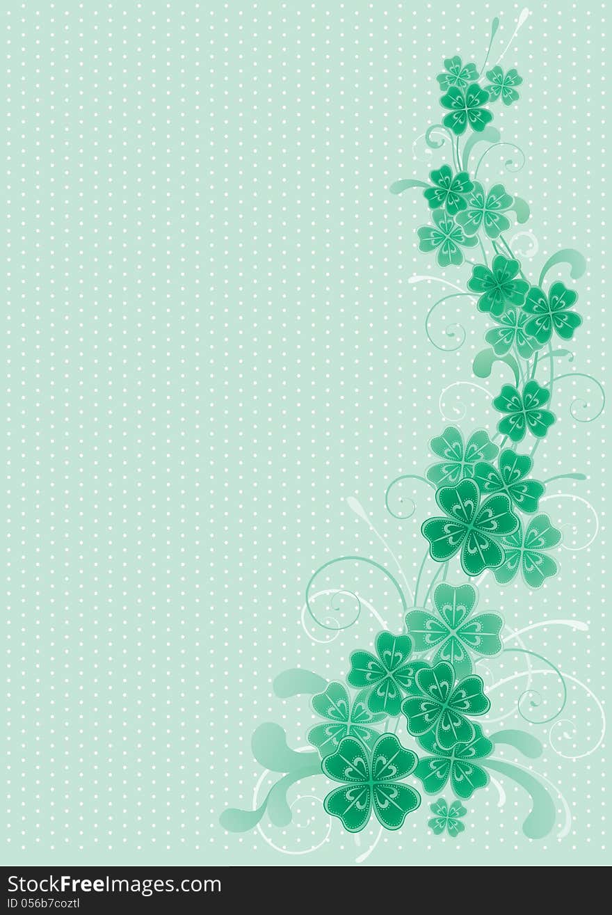 Vector abstract St. Patricks Day background with clover leaves. Vector abstract St. Patricks Day background with clover leaves.