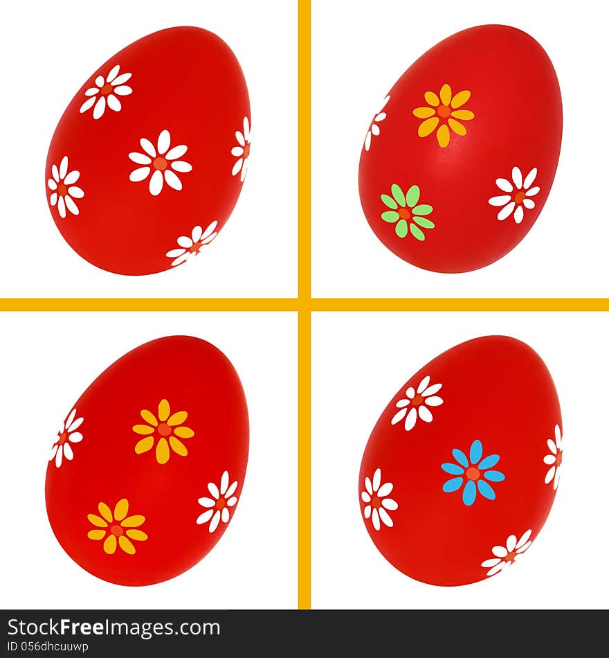 Set of Easter eggs isolated on a white background