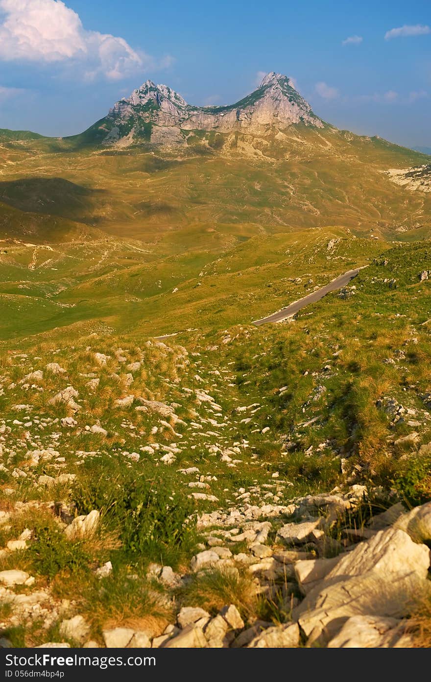 A view of the valley and the mountains of Durmitor National Park Montenegro