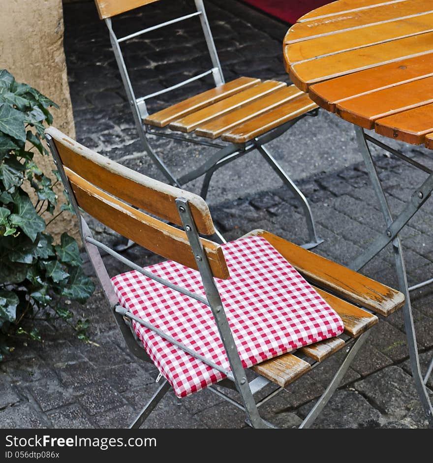 Café with chairs in france. Café with chairs in france