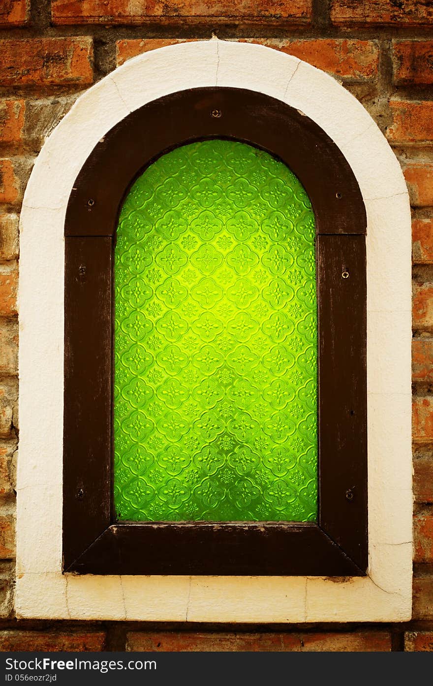 Green glass tiles