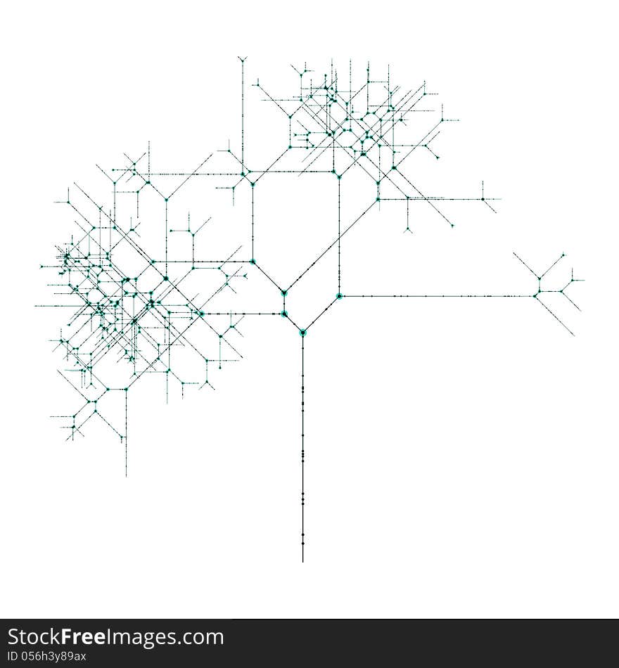 Abstract network representation over white background. Abstract network representation over white background