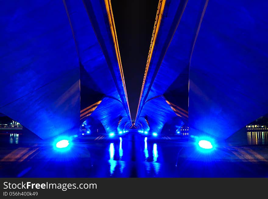 Looking towards under the bridge in Singapore. Looking towards under the bridge in Singapore.