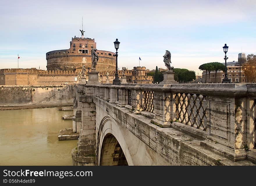 Bridge and Castel Sant Angelo, Rome, Italy