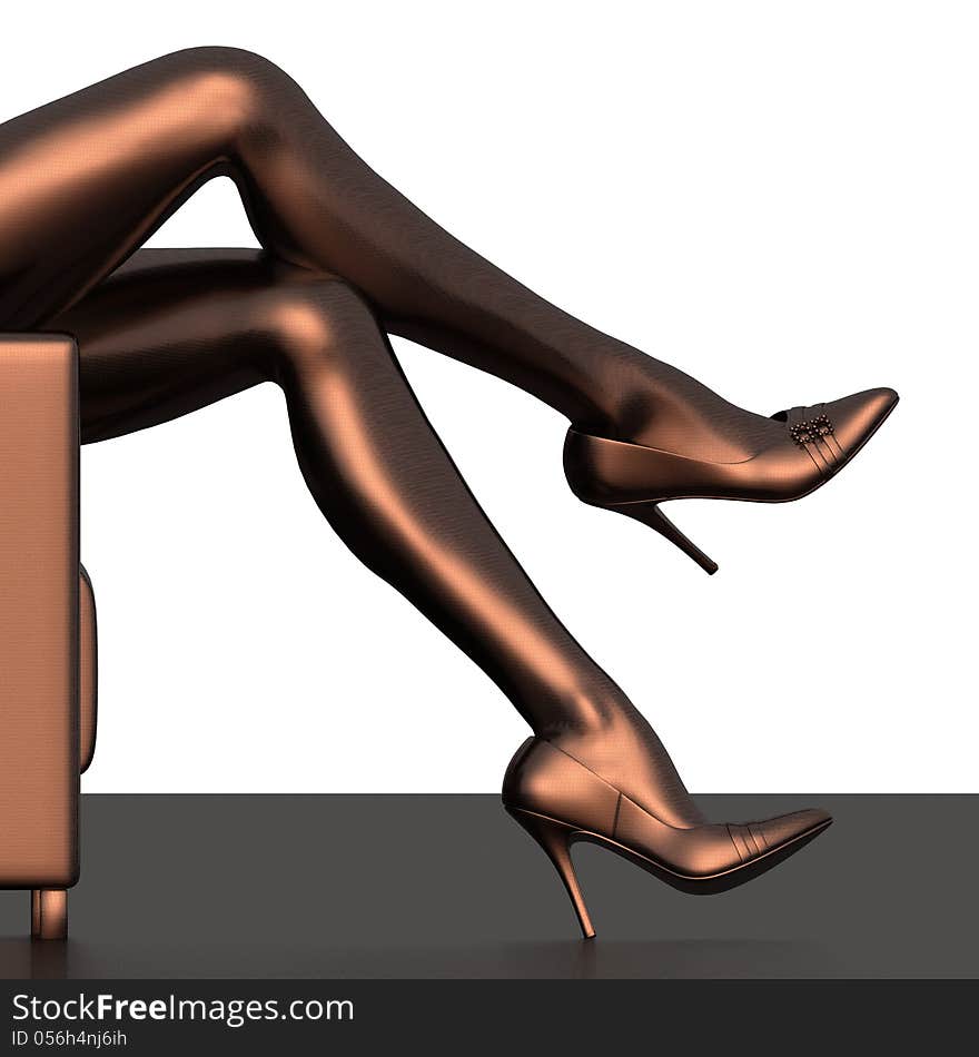 Woman Long Legs. Bronze sculpture. Woman Long Legs. Bronze sculpture