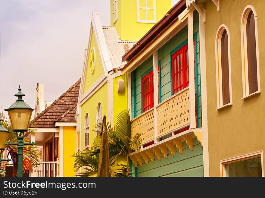 Row of brightly painted and unique designs are typical in the Caribbean Culture. Row of brightly painted and unique designs are typical in the Caribbean Culture.