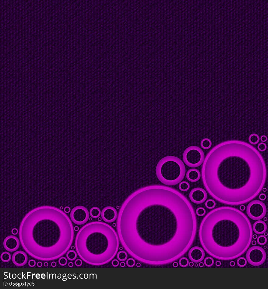 Purple Background with Pink Circles at Bottom