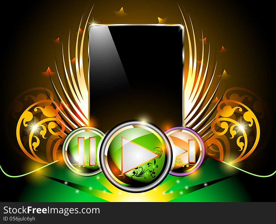 Illustration smart phone music background. Illustration smart phone music background