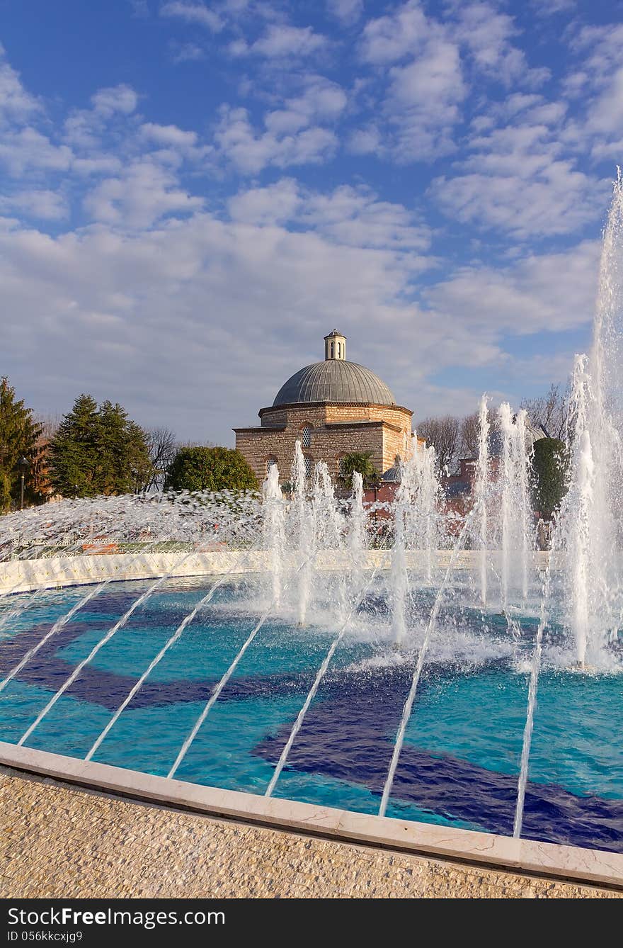 The Fountain Of Hagia Sophia And Haseki Hurrem Sultan Hamami In Background, Istanbul, Turkey