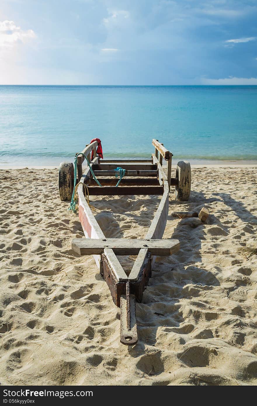 A cart on the beach