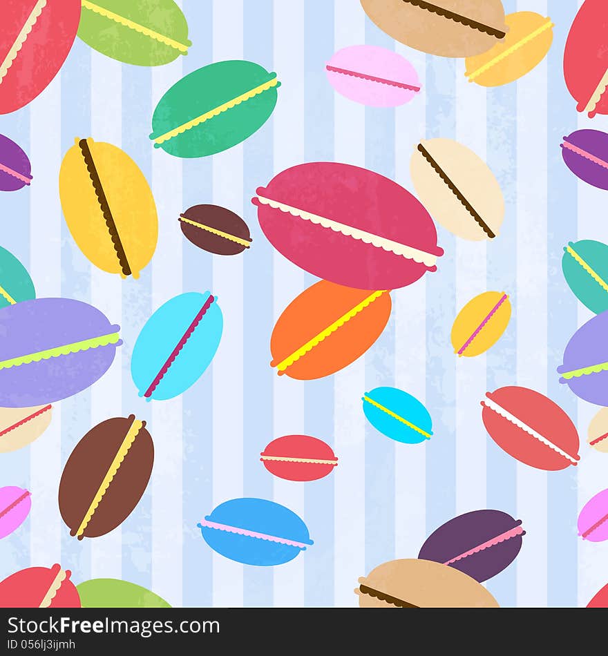 Seamless pattern with colorful macaroons. Can be used for wallpaper, pattern fills or web page background. Seamless pattern with colorful macaroons. Can be used for wallpaper, pattern fills or web page background.