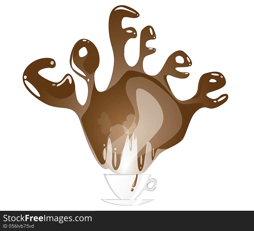 Coffee splashing text