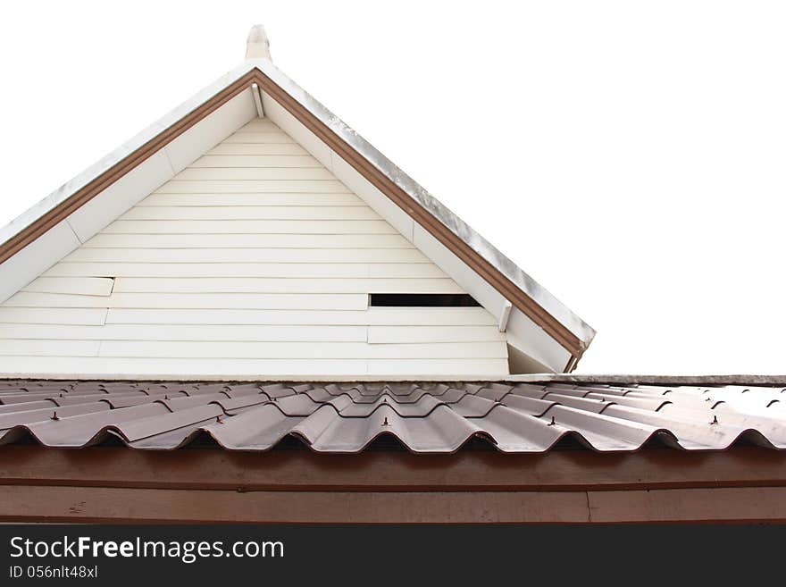 Gable and roof on white background