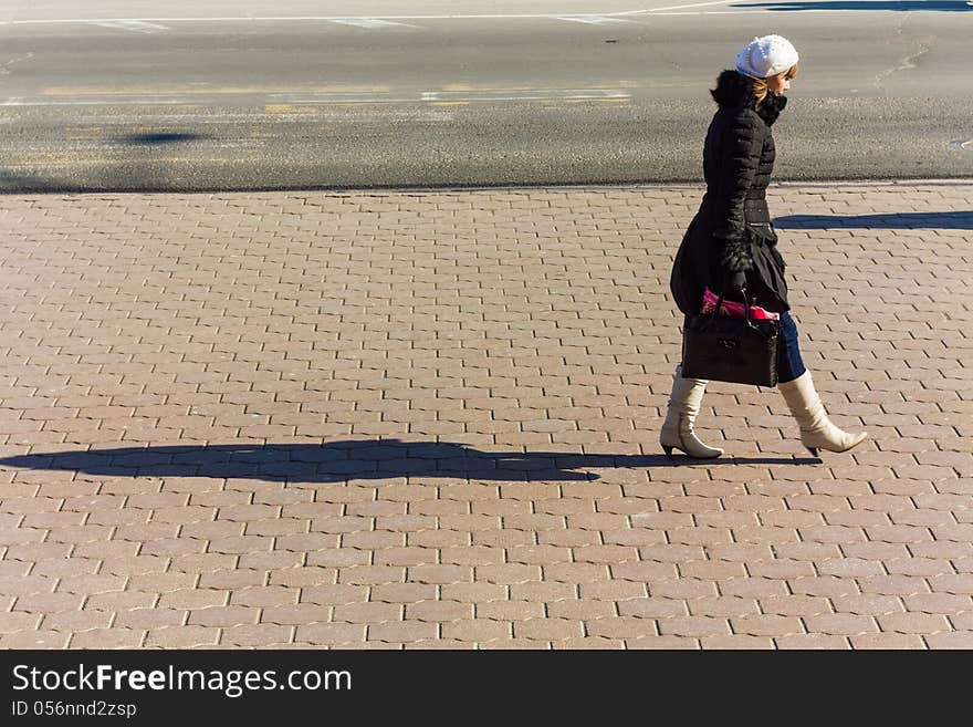 Walk way surface of concrete blocks. Walk way surface of concrete blocks