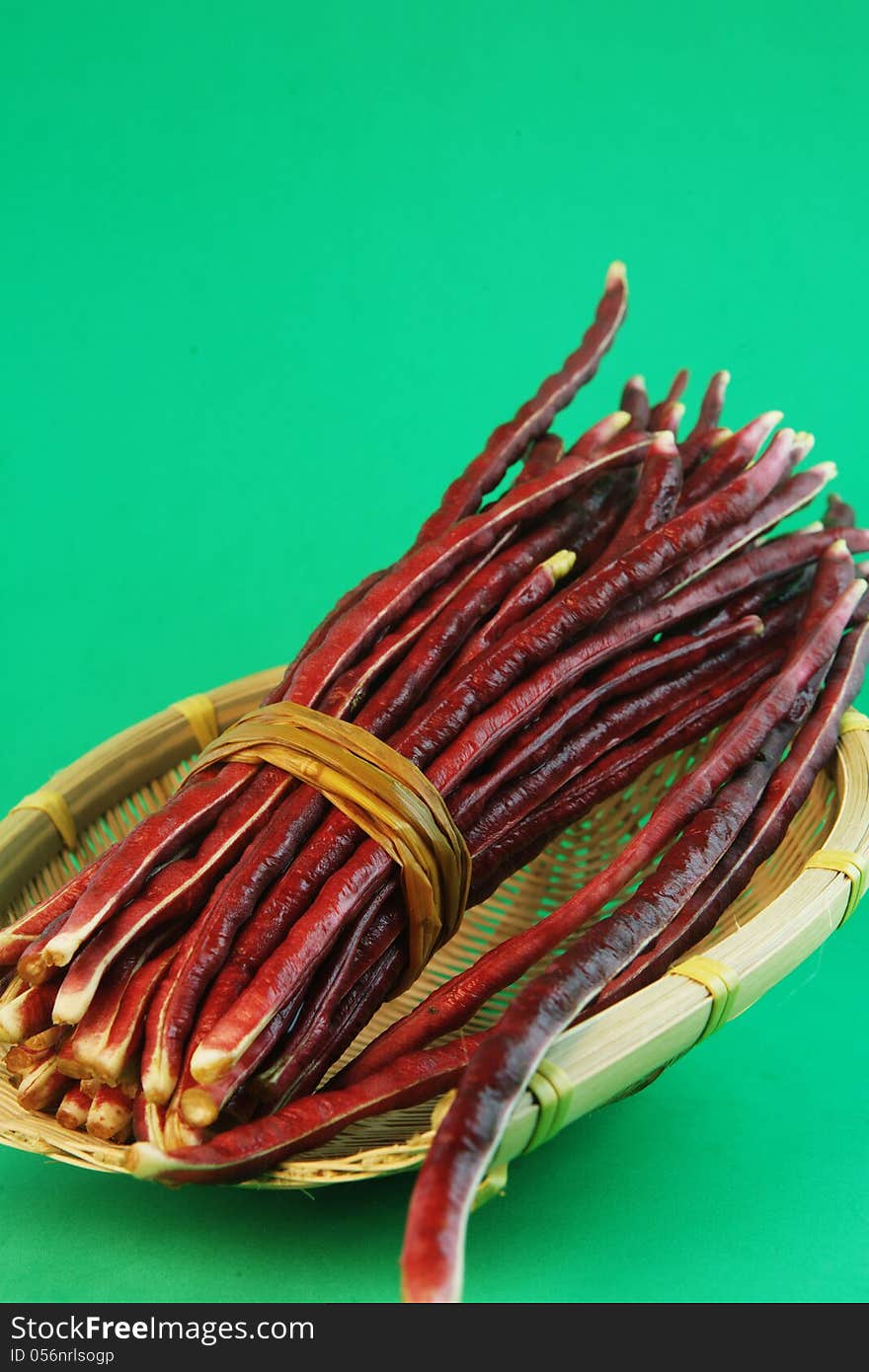 Red beans in a dustpan