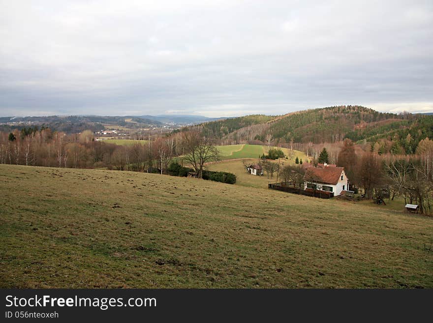 Autumn landscape in czech polish border. Autumn landscape in czech polish border