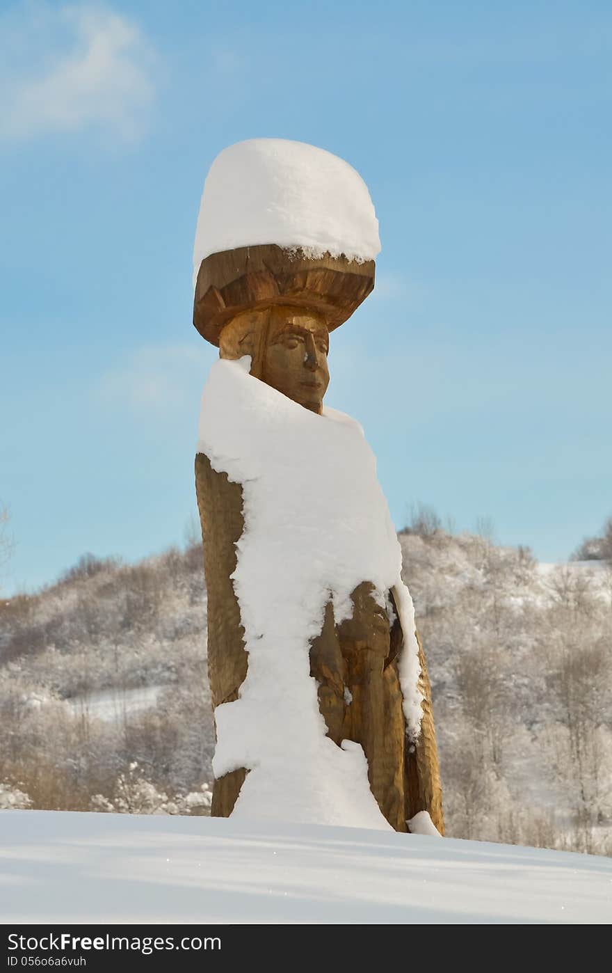 Wooden folk statue