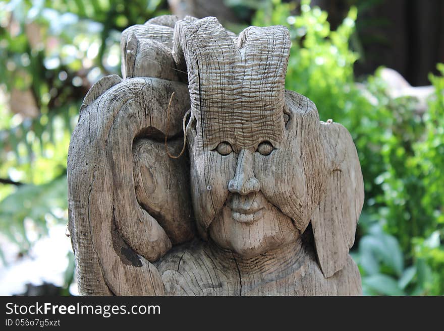 Wood sculpture At Mae Pong, Chiangmai, Thailand