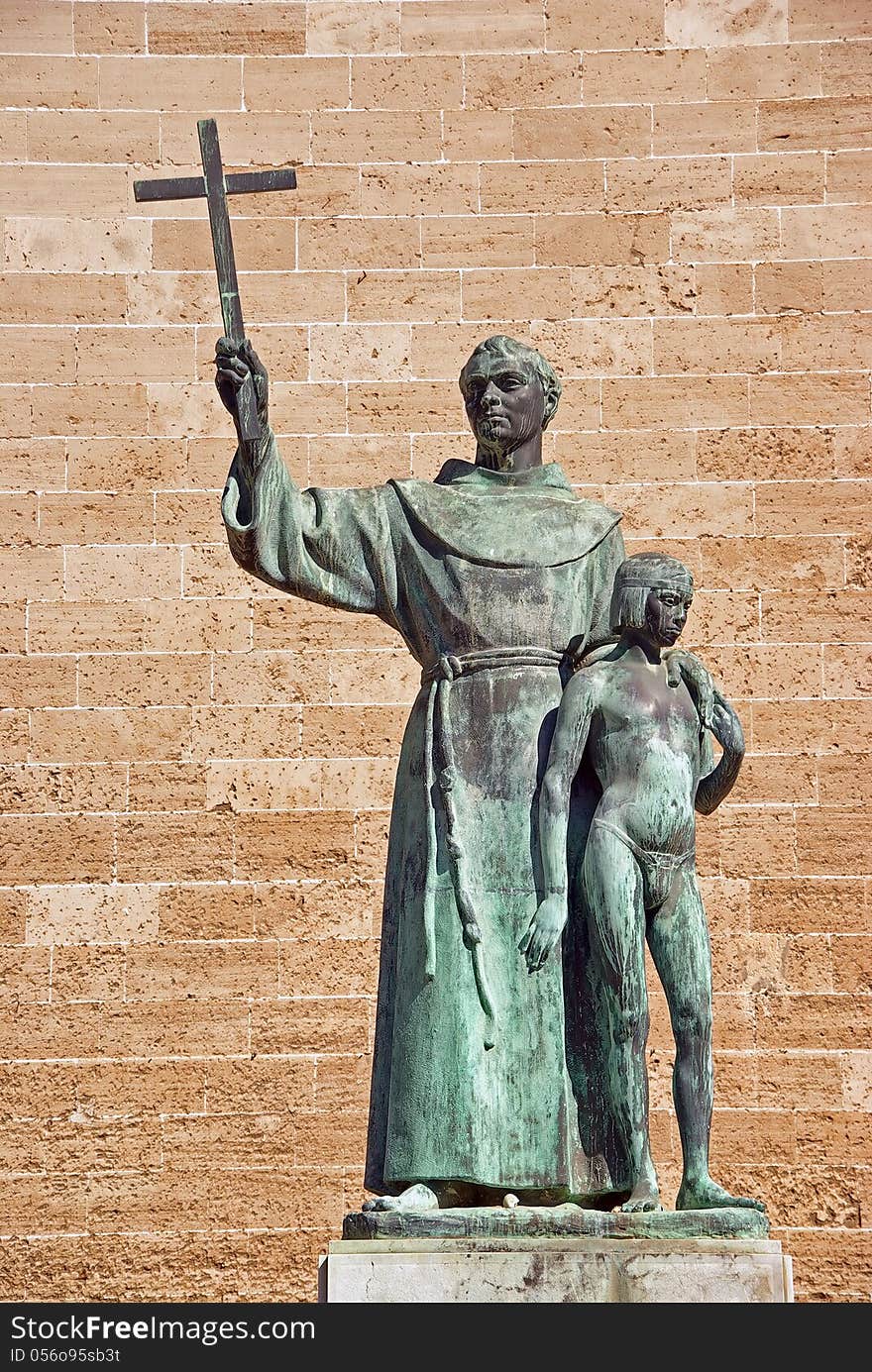 Statue of the missionary Junipero Serra (California missionary) in Majorca. Statue of the missionary Junipero Serra (California missionary) in Majorca