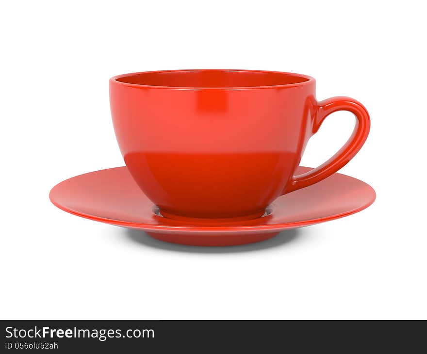 Small Red Coffee Cup Isolated on White Background. Small Red Coffee Cup Isolated on White Background.