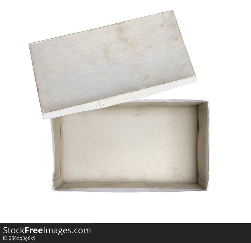 Top view of carton box isolated on white background