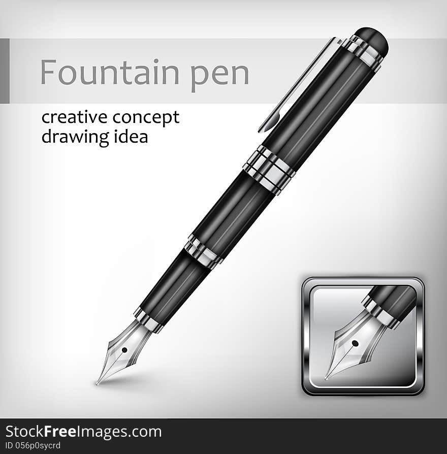 Fountain pen, creative concept