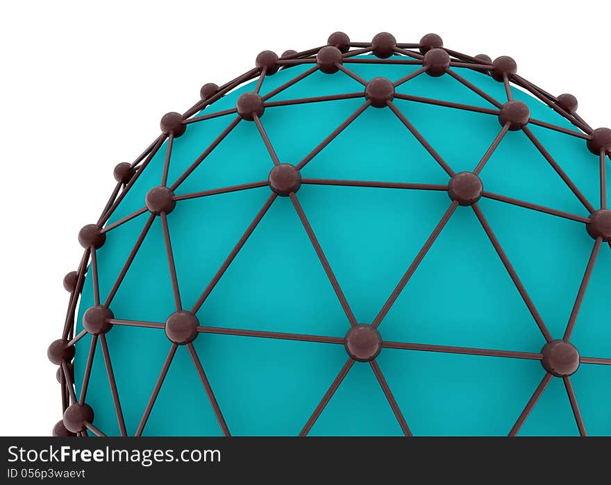 3d design. Blue sphere protected and white background. 3d design. Blue sphere protected and white background.