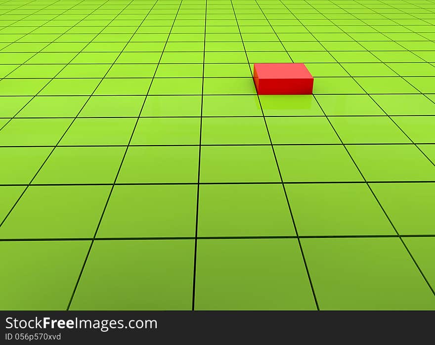 3d design. Abstract background and red box isolated