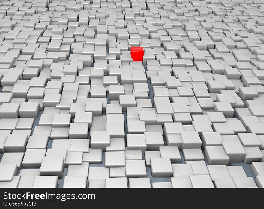 3d design. Abstract background and red box isolated